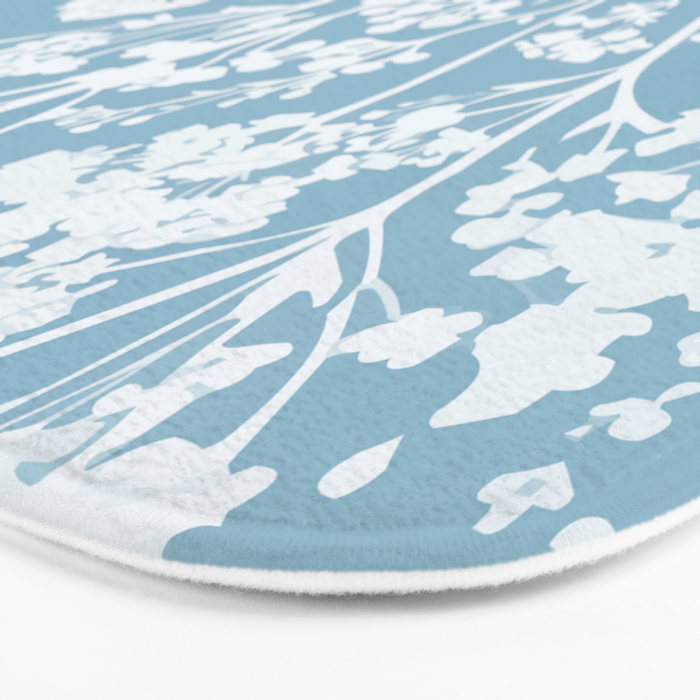 Sky Meadow Blue in Floral Bath Mat Gallery Image 3