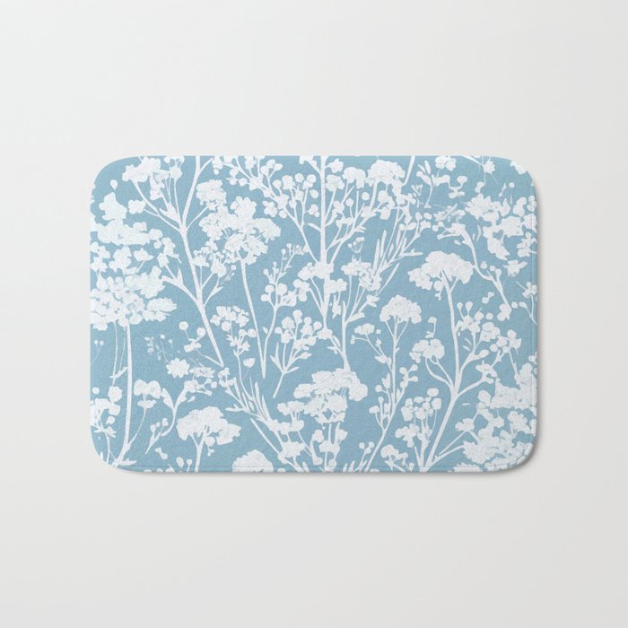 Sky Meadow Blue in Floral Bath Mat Gallery Image 1