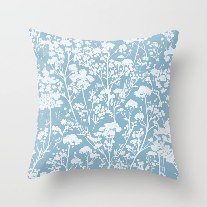 Sky Meadow Blue in Floral Throw Pillow Gallery Image 6