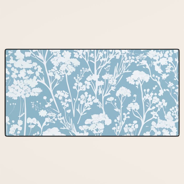 Sky Meadow Blue in Floral Desk Mat Gallery Image 3