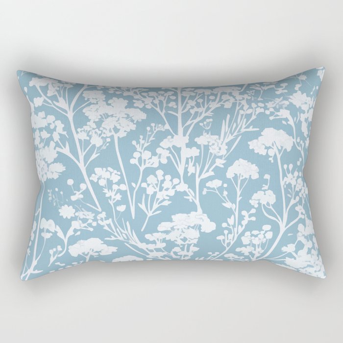 Sky Meadow Blue in Floral Rectangular Pillow Gallery Image 2