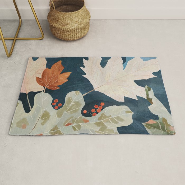Abstract Art Autumn Leaves Rug Gallery Image 1