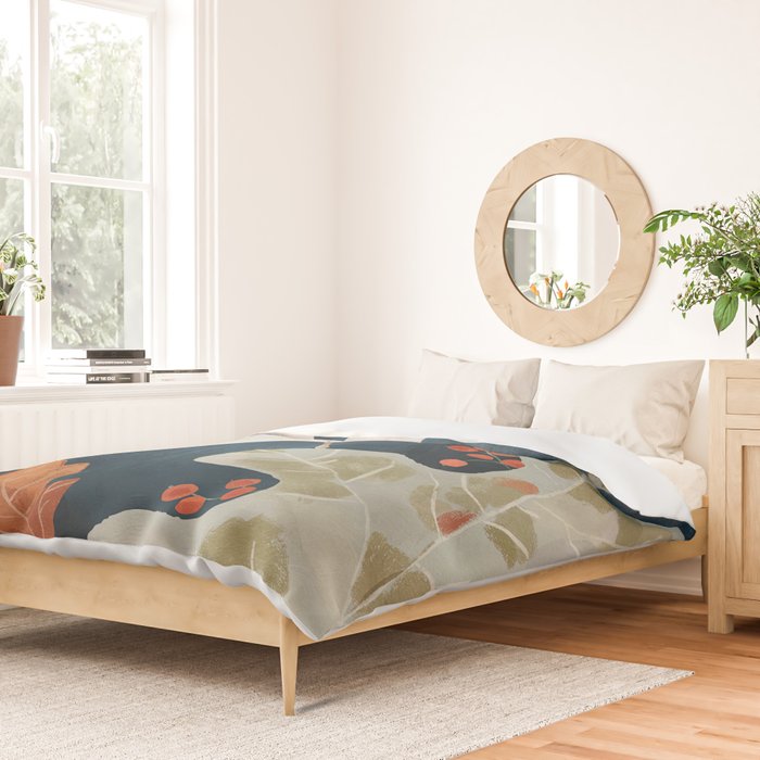 Abstract Art Autumn Leaves Duvet Cover Gallery Image 2