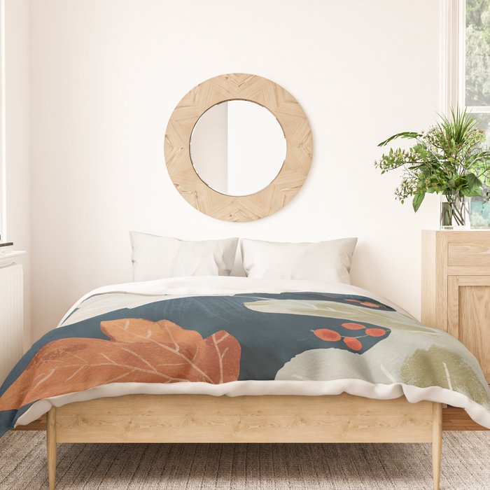 Abstract Art Autumn Leaves Duvet Cover Gallery Image 3