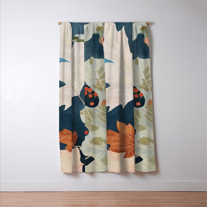 Abstract Art Autumn Leaves Window Curtain Gallery Image 3