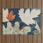 Abstract Art Autumn Leaves Outdoor Rug Gallery Image 1