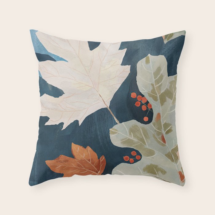 Abstract Art Autumn Leaves Throw Pillow Gallery Image 1