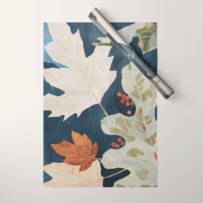 Abstract Art Autumn Leaves Wrapping Paper Gallery Image 1