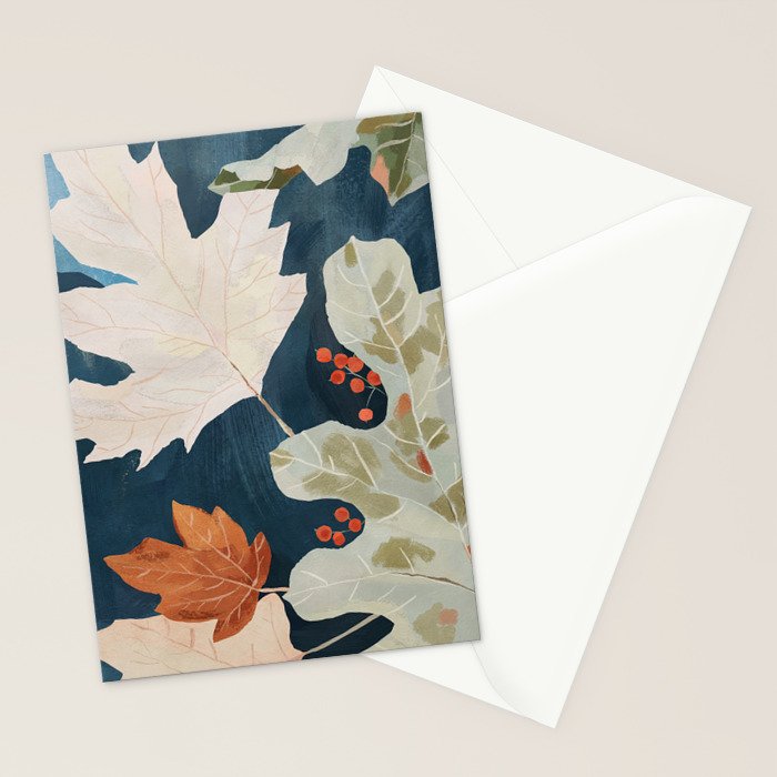 Abstract Art Autumn Leaves Stationery Card Gallery Image 2