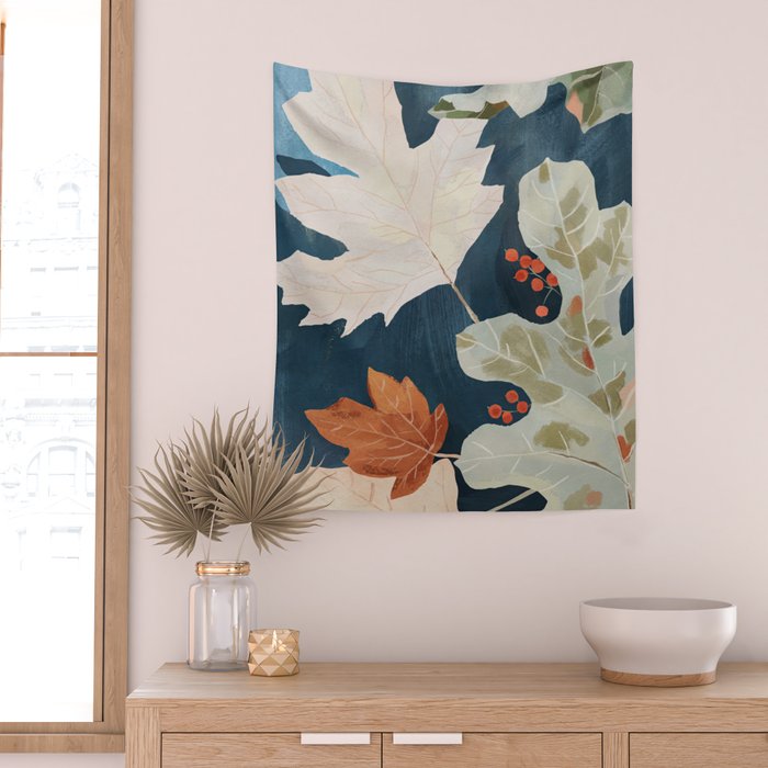 Abstract Art Autumn Leaves Wall Tapestry Gallery Image 2
