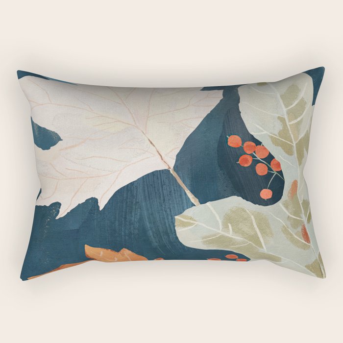 Abstract Art Autumn Leaves Rectangular Pillow Gallery Image 2