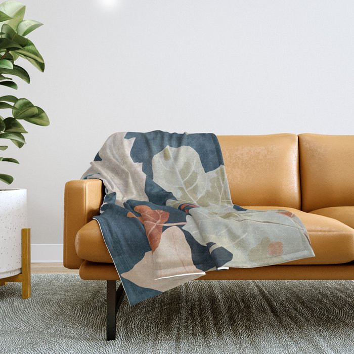 Abstract Art Autumn Leaves Throw Blanket Gallery Image 1