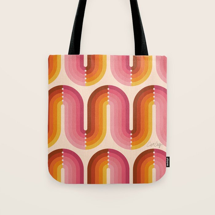 Retro Squiggle - Tropical Sunset Tote Bag Gallery Image 1