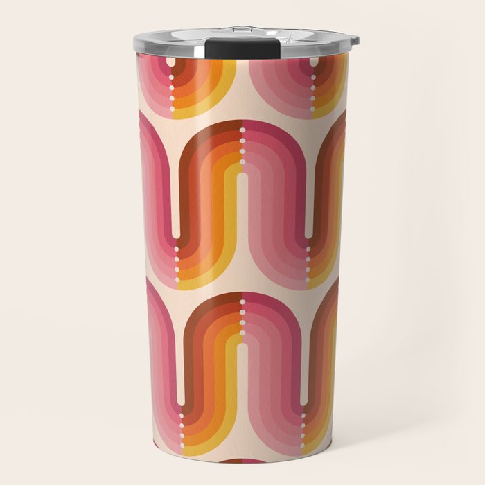 Retro Squiggle - Tropical Sunset Travel Mug Gallery Image 1