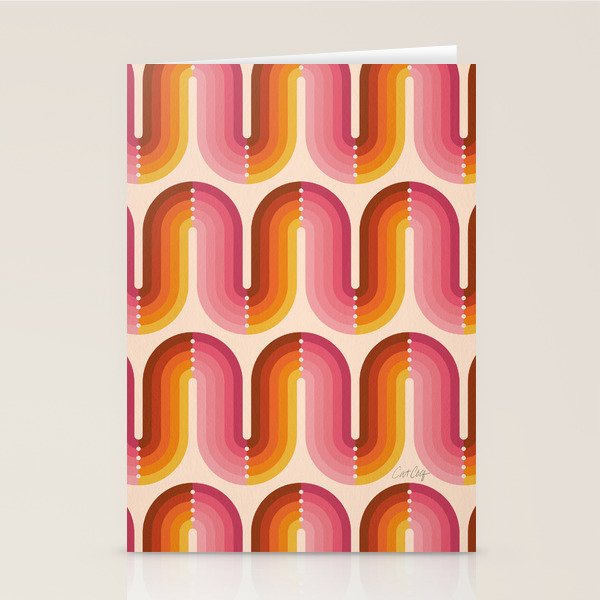 Retro Squiggle - Tropical Sunset Stationery Card Gallery Image 2