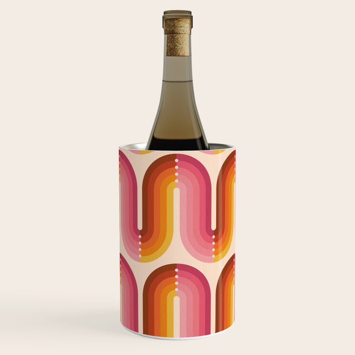 Retro Squiggle - Tropical Sunset Wine Chiller Gallery Image 1