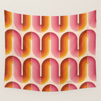 Retro Squiggle - Tropical Sunset Wall Tapestry Gallery Image 4
