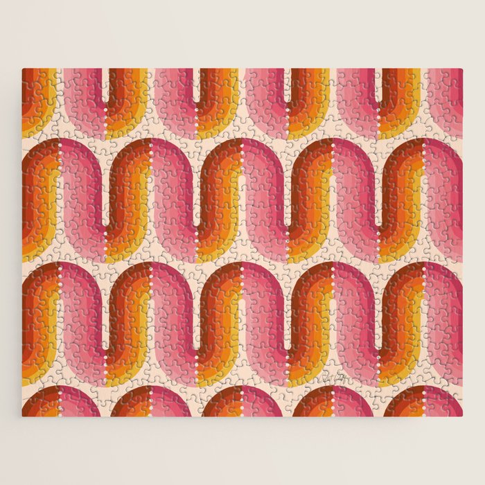 Retro Squiggle - Tropical Sunset Jigsaw Puzzle Gallery Image 1