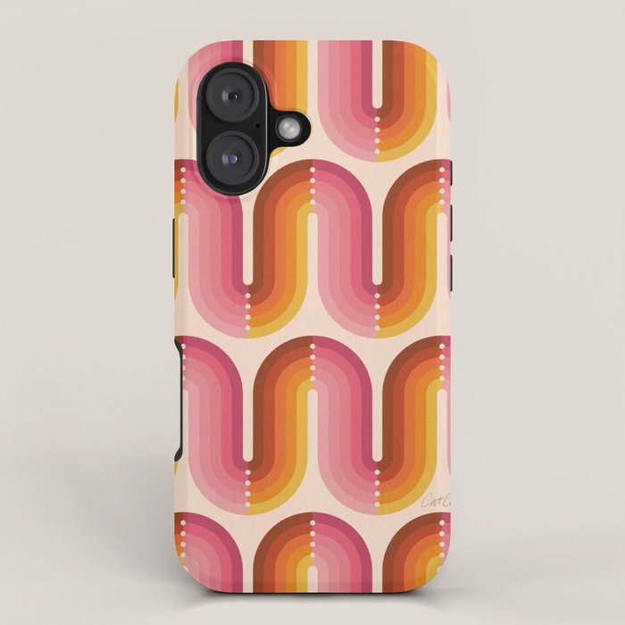 Retro Squiggle - Tropical Sunset iPhone Case Gallery Image 1