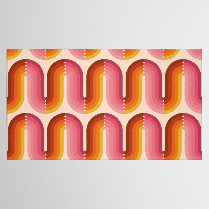 Retro Squiggle - Tropical Sunset Tablecloth Gallery Image 2