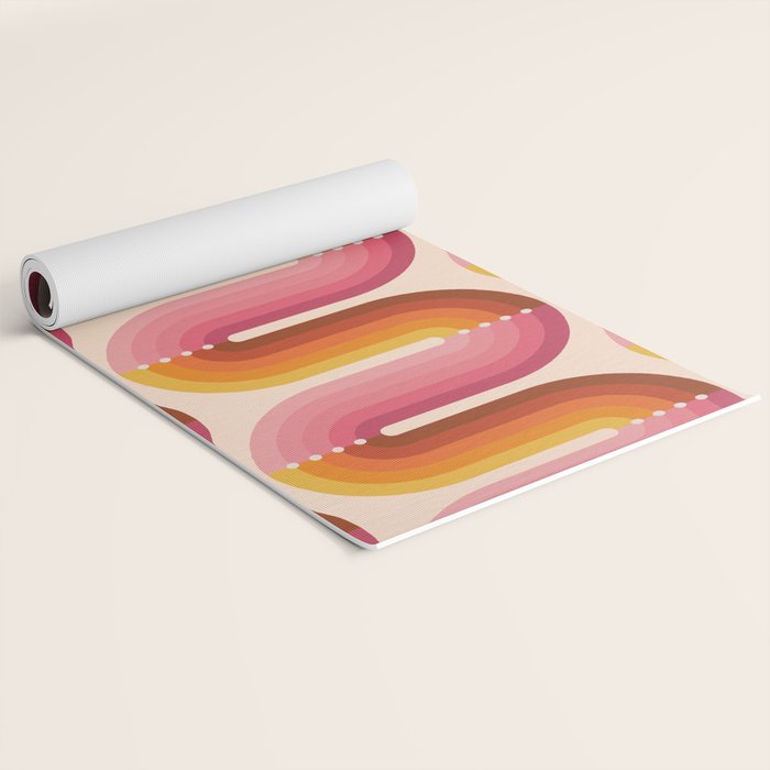 Retro Squiggle - Tropical Sunset Yoga Mat Gallery Image 2