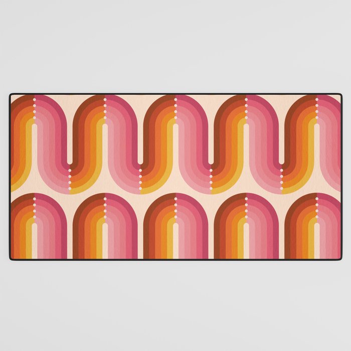 Retro Squiggle - Tropical Sunset Desk Mat Gallery Image 3