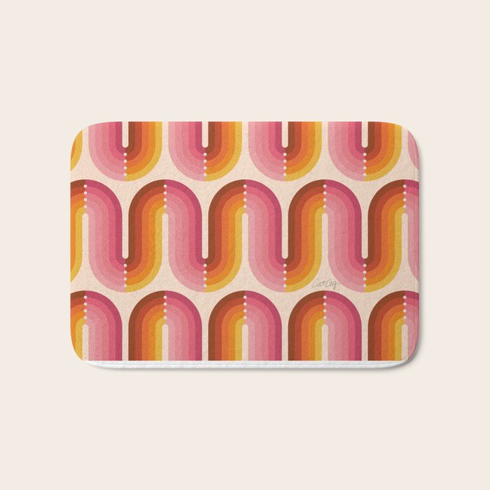 Retro Squiggle - Tropical Sunset Bath Mat Gallery Image 1