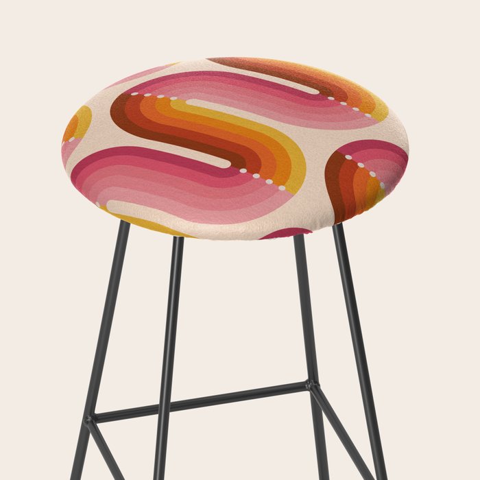 Retro Squiggle - Tropical Sunset Stool Gallery Image 2