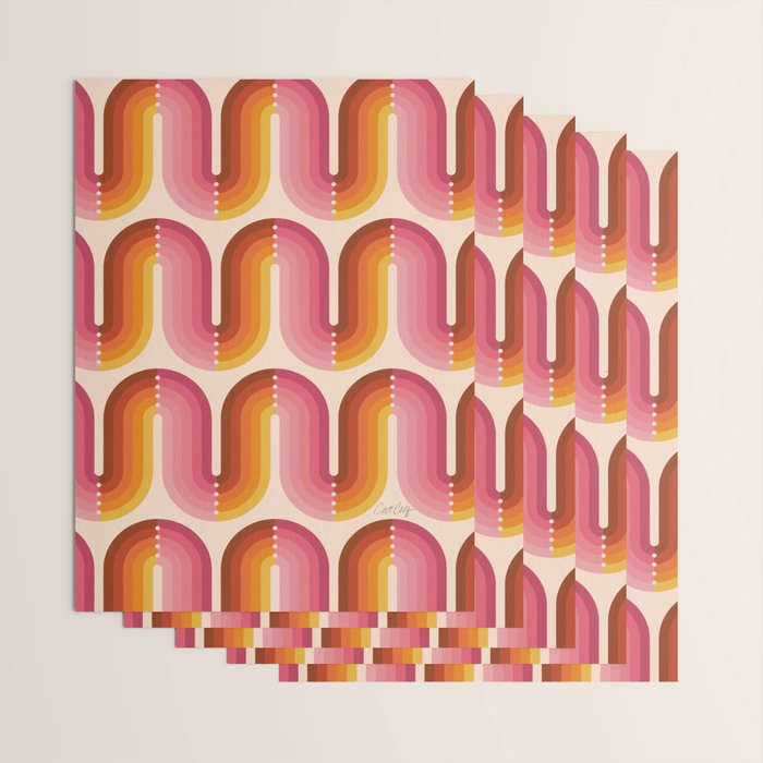 Retro Squiggle - Tropical Sunset Wrapping Paper Gallery Image 3