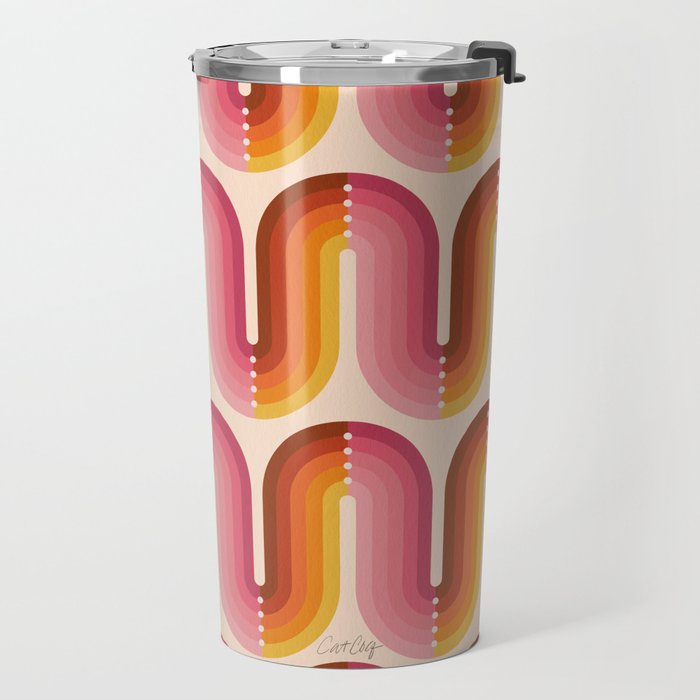 Retro Squiggle - Tropical Sunset Travel Mug Gallery Image 2