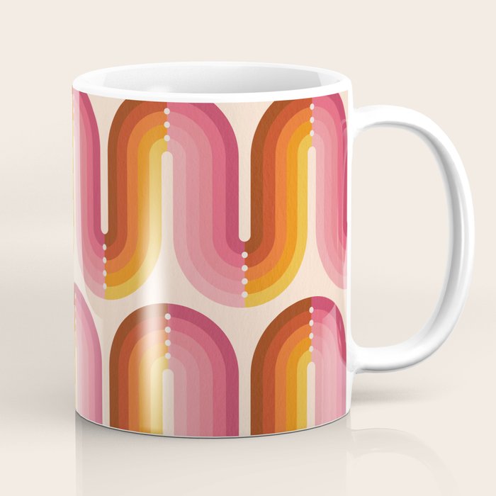 Retro Squiggle - Tropical Sunset Coffee Mug Gallery Image 1