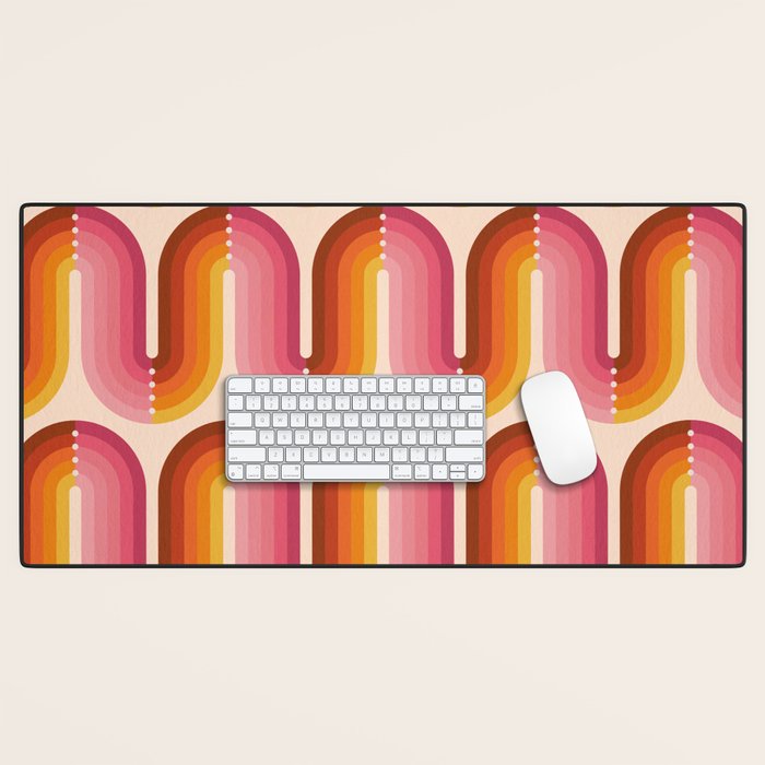 Retro Squiggle - Tropical Sunset Desk Mat Gallery Image 1