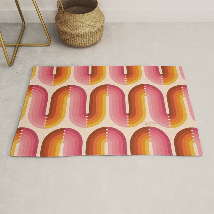Retro Squiggle - Tropical Sunset Rug Gallery Image 1