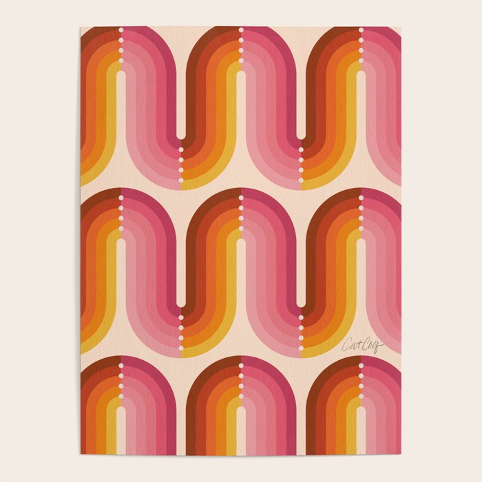 Retro Squiggle - Tropical Sunset Poster Gallery Image 1