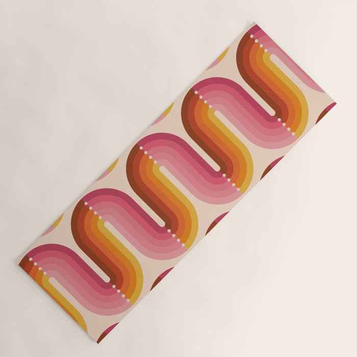 Retro Squiggle - Tropical Sunset Yoga Mat Gallery Image 1