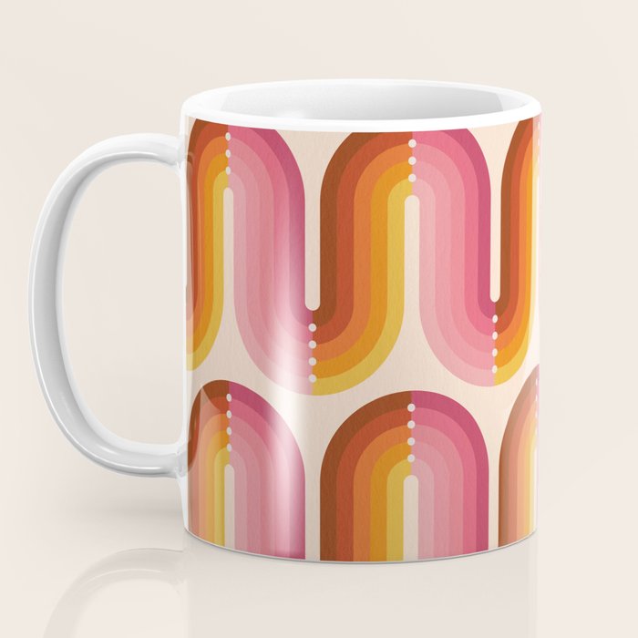 Retro Squiggle - Tropical Sunset Coffee Mug Gallery Image 3