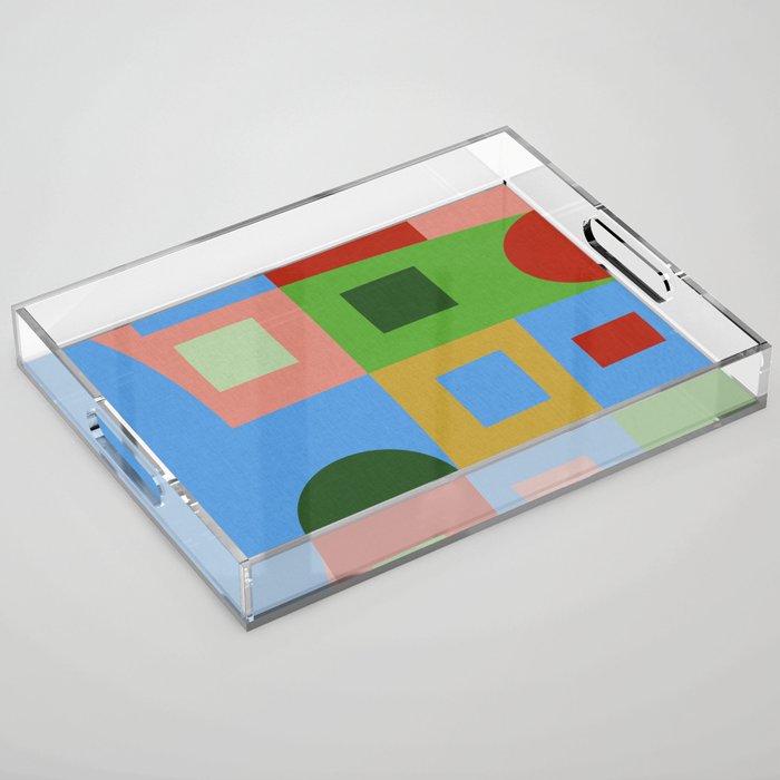 abstract retro vivid fall 5 Acrylic Tray Gallery Image 1