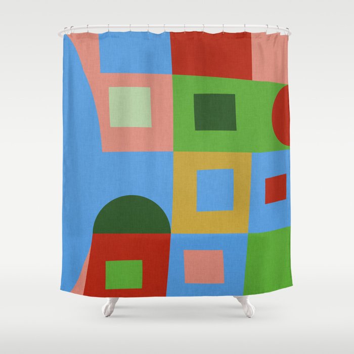 abstract retro vivid fall 5 Shower Curtain Gallery Image 1