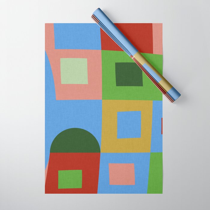 abstract retro vivid fall 5 Wrapping Paper Gallery Image 1