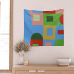abstract retro vivid fall 5 Wall Tapestry Gallery Image 2