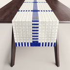 Woven Cross Check Cream x Navy Table Runner Gallery Image 1