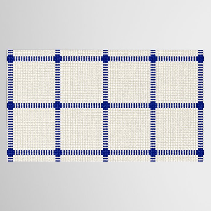 Woven Cross Check Cream x Navy Tablecloth Gallery Image 2