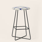 Woven Cross Check Cream x Navy Stool Gallery Image 1