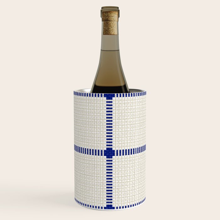 Woven Cross Check Cream x Navy Wine Chiller Gallery Image 1
