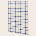 Woven Cross Check Cream x Navy Wallpaper Gallery Image 2