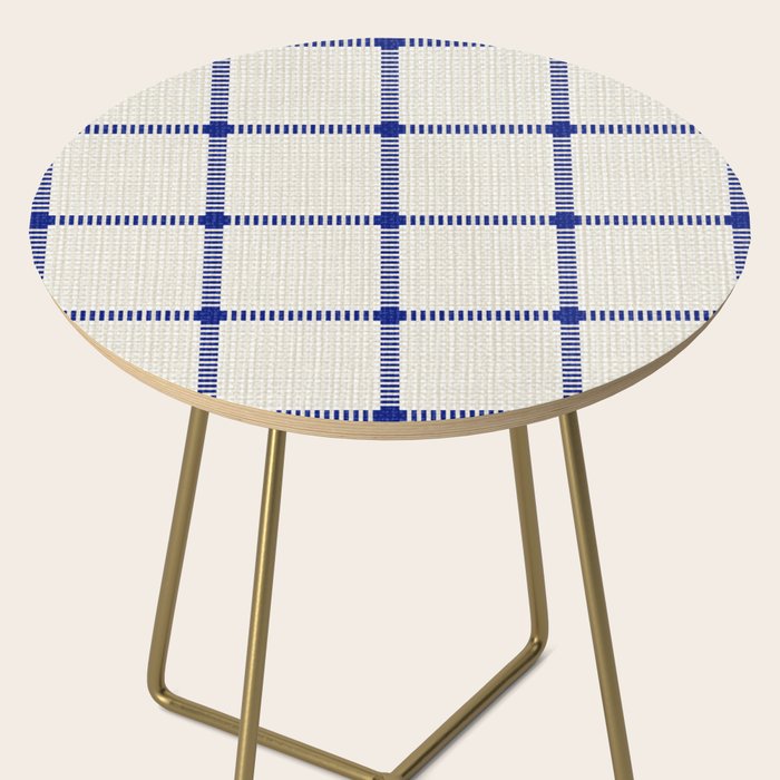 Woven Cross Check Cream x Navy Side Table Gallery Image 2