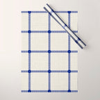 Woven Cross Check Cream x Navy Wrapping Paper Gallery Image 1