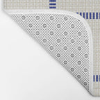 Woven Cross Check Cream x Navy Bath Mat Gallery Image 2