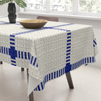 Woven Cross Check Cream x Navy Tablecloth Gallery Image 3