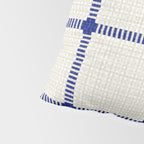 Woven Cross Check Cream x Navy Pillow Sham Gallery Image 4